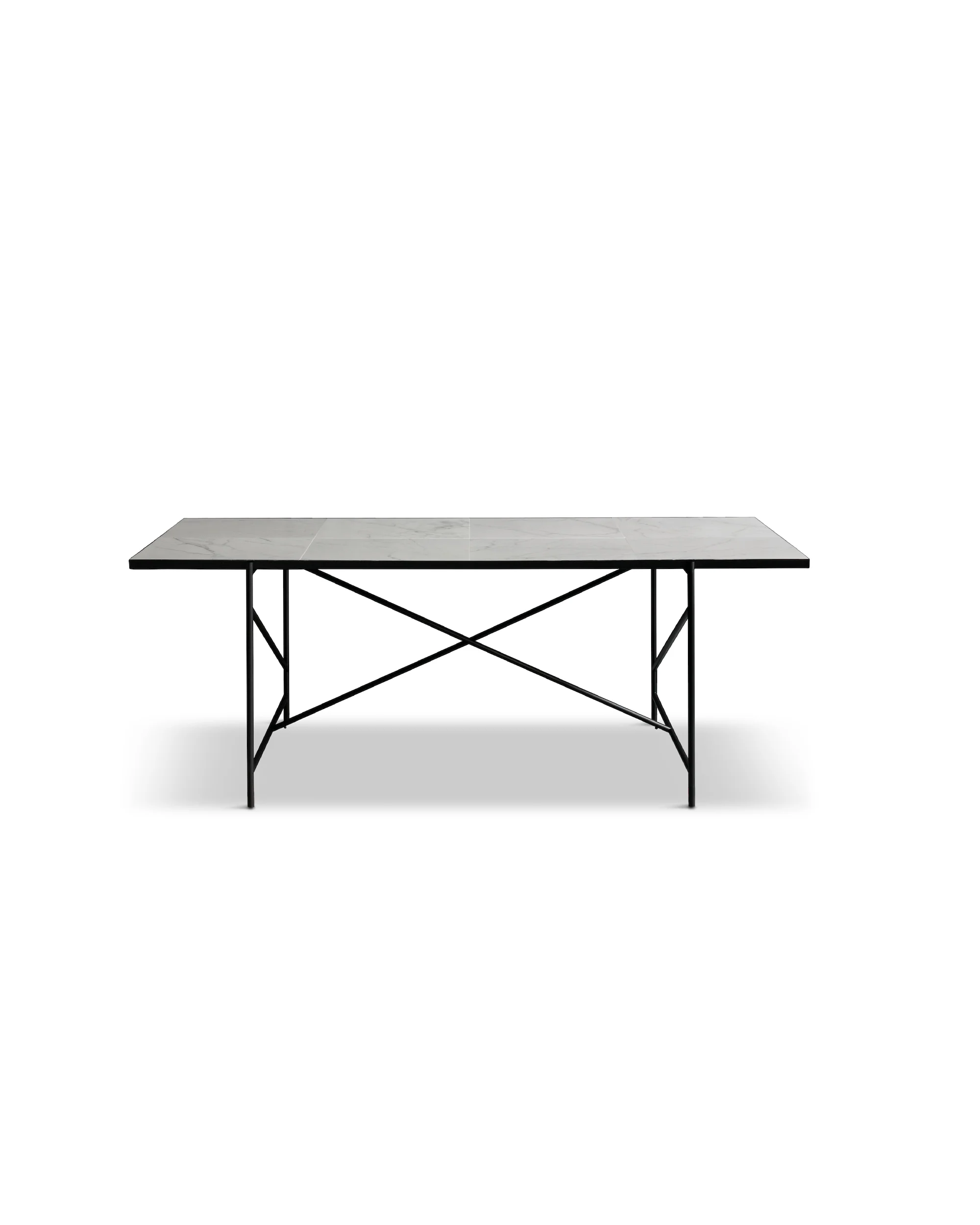 HANDVÄRK DINING TABLE BLACK FRAME HVID - 185