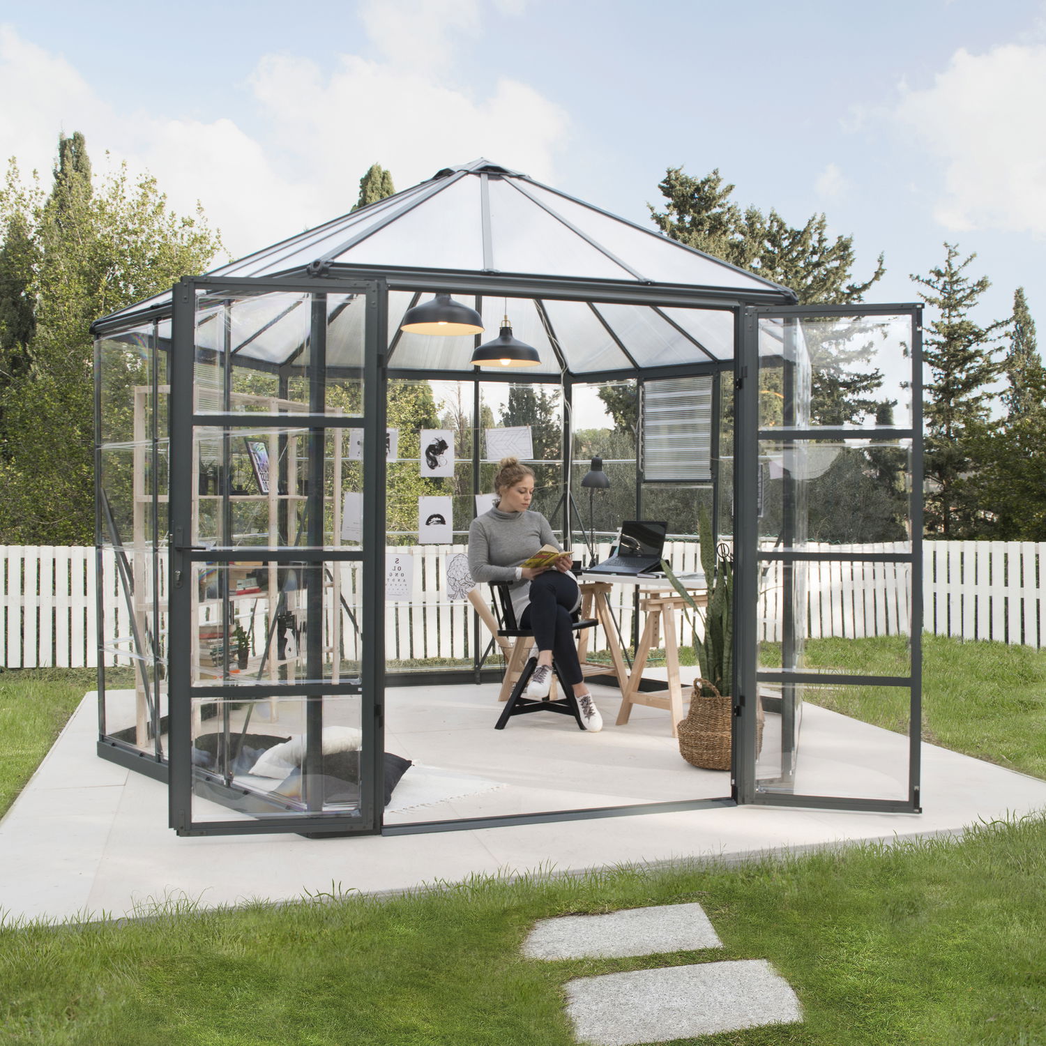 Palram - Canopia Oasis hexagonalt drivhus 9 m2