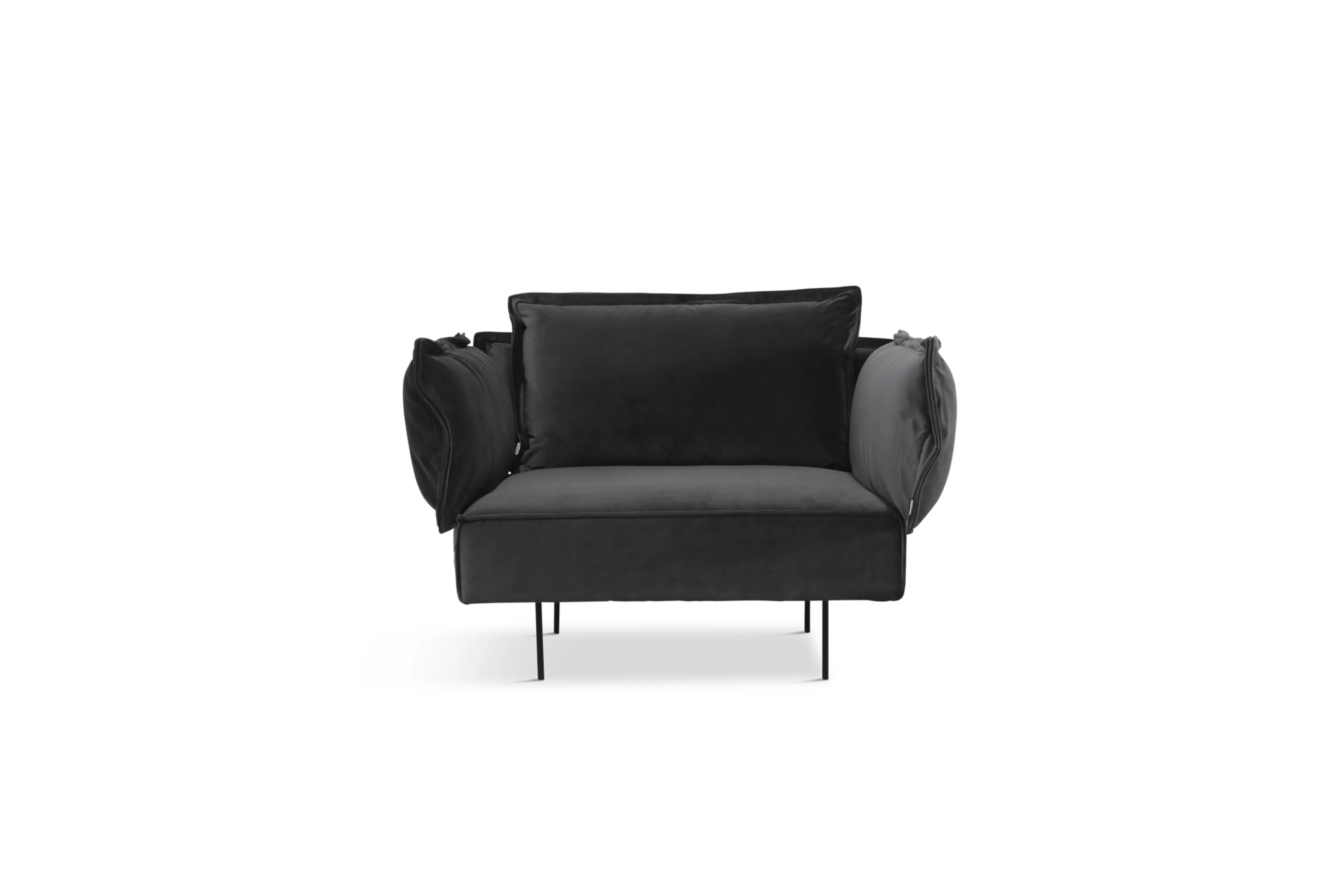 LOVE SEAT VELVET DARK GRAY - 100