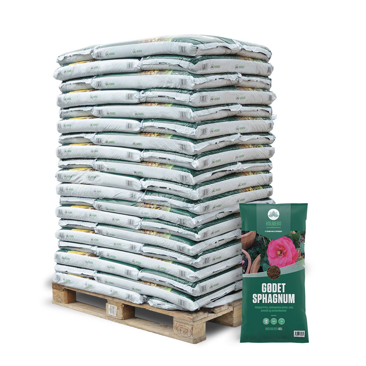 Gødet sphagnum - 60 poser á 40 liter
