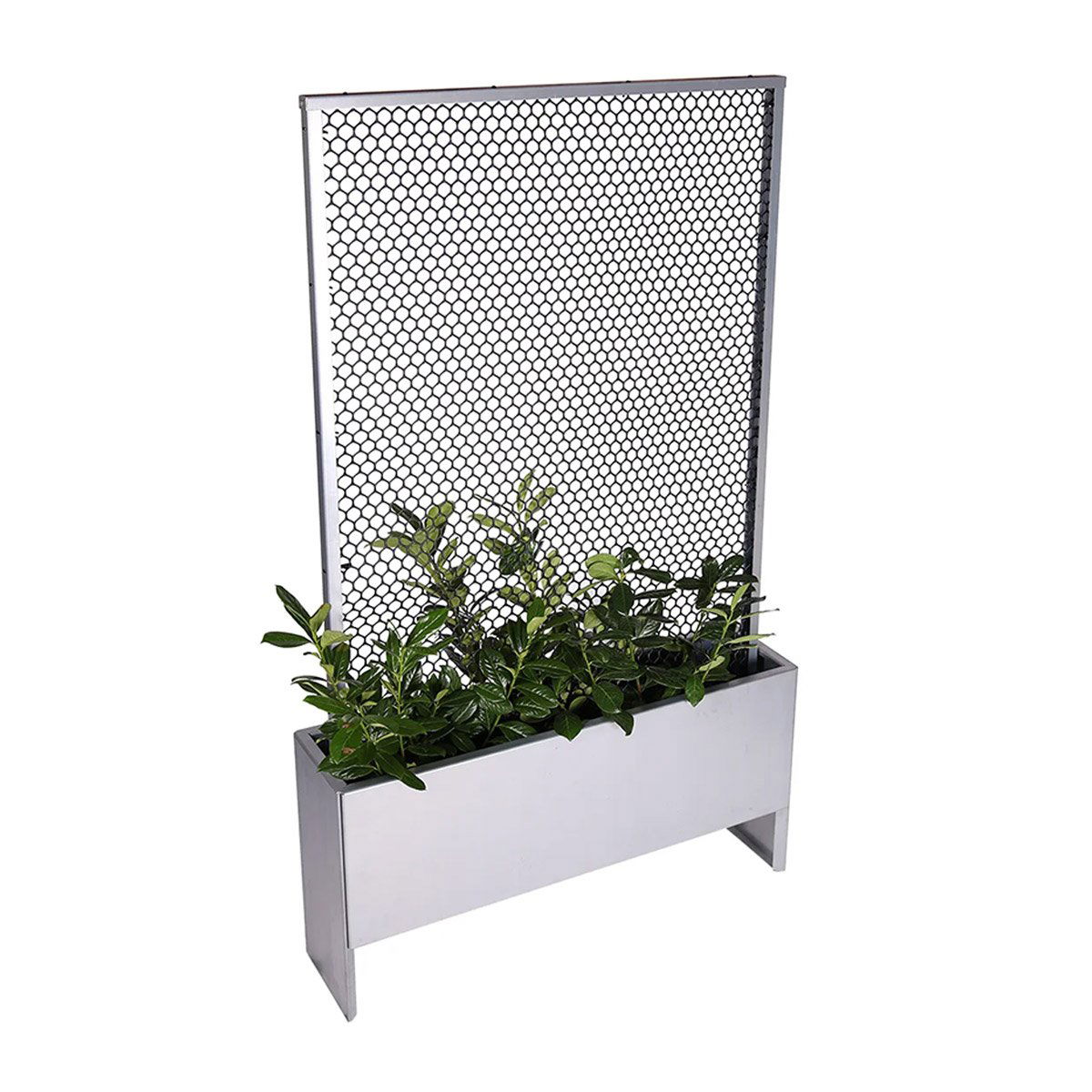 Land Modern Slim  Plantekasse med højt espalier, galvaniseret