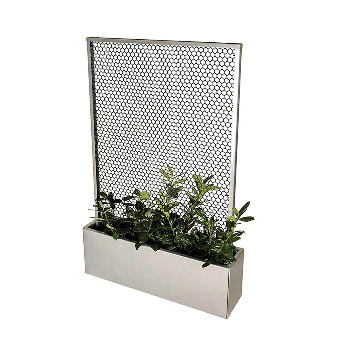 Land Modern  Plantekasse med højt espalier i galvaniseret stål