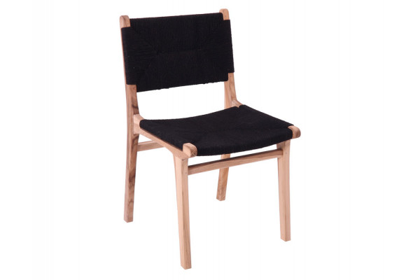 Jenny spisestol - Teak/flet - Sort