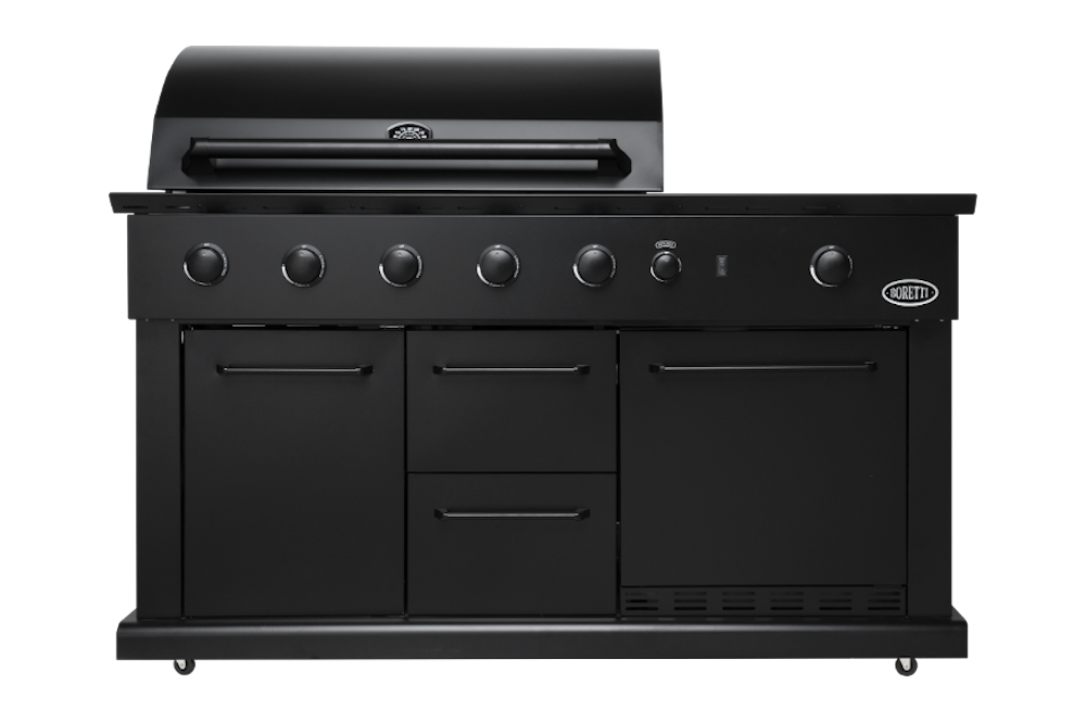 BORETTI LUCIANO BARBECUE OUTDOOR KØKKEN INCL KØLESKAB SORT - 152