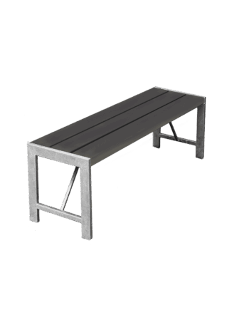 Havebænk H-model, 123 cm. Nonwood og med galvaniseret stel