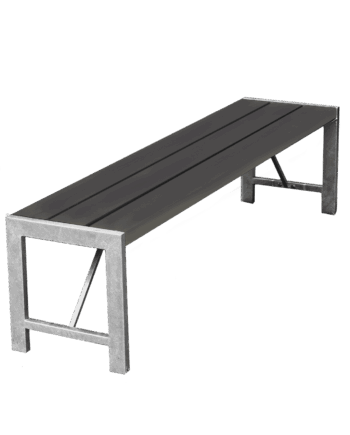 Havebænk H-model, 180 cm. Nonwood og med galvaniseret stel