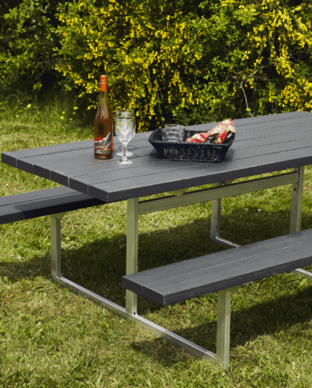 Bord-/bænkesæt "HEL", nonwood antracit og galvaniseret stel