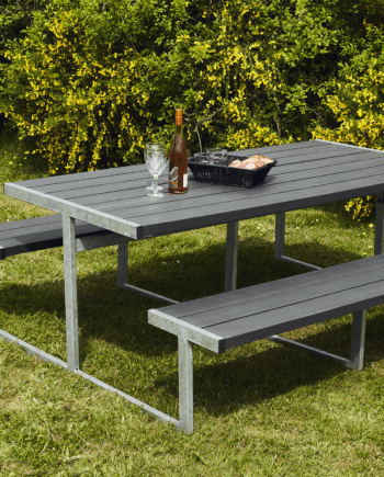 Bord-/bænkesæt "NJORD" nonwood antracit og galvaniseret stel