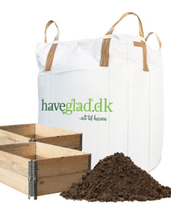 Pakke til 2 højbede med 4 natur pallerammer og 1 bigbag med HG højbedsmuld