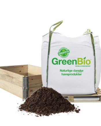 Pakke til 1 højbed med 2 natur pallerammer (Øko højbedsmuld)