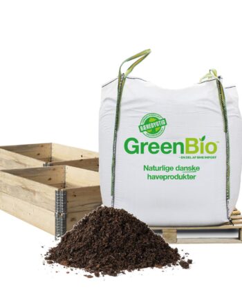 Pakke til 2 højbede med 4 natur pallerammer - Øko højbedsmuld