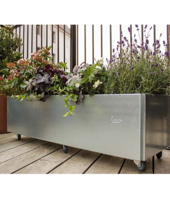 Land Classic  Blomsterkasse med hjul, galvaniseret