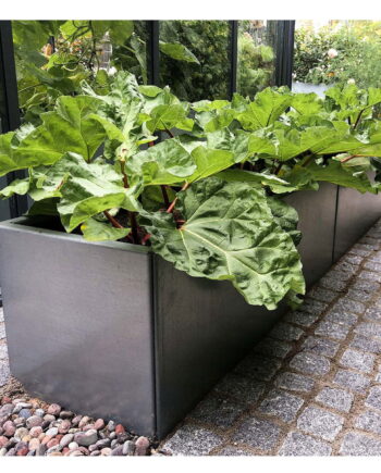 Land Modern  Stort aflangt højbed i galvaniseret stål - 120 x 240 x 80 cm høj (Stablet)