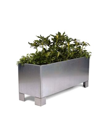 Land Modern  Aflang plantekasse i galvaniseret stål med ben - 80 x 120 cm