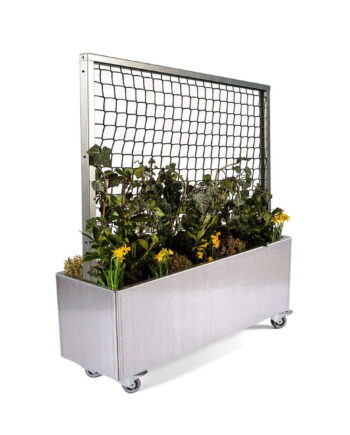 Land Modern  Plantekasse med espalier på hjul, galvaniseret - 180 cm