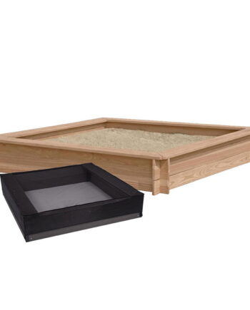 Sandkasse i lærketræ, inkl. sandkassenet - 150 x 150 cm