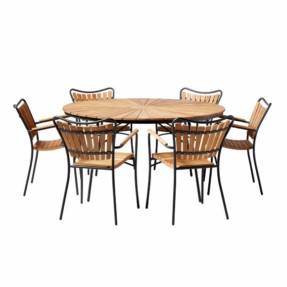 CINAS ORIGINAL ELLEN ANTRACIT ALUMINIUM/STOLE/BORD SÆT TEAK - 150