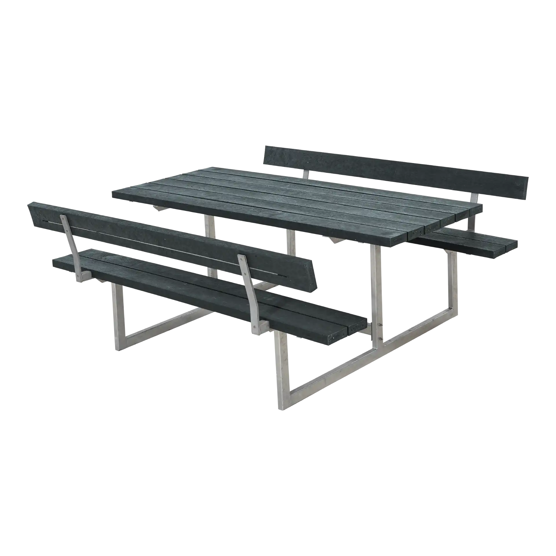 PLUS BASIC BORD/BÆNKESÆT M/2 RYGLÆN RETEX GRÅ - 177