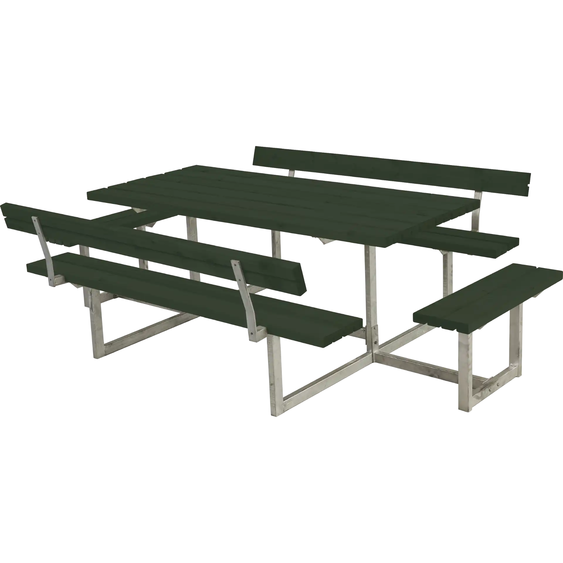 PLUS BASIC BORD/BÆNKESÆT M/2 RYGLÆN OG 2 PÅBYGNINGER GRØN - 260