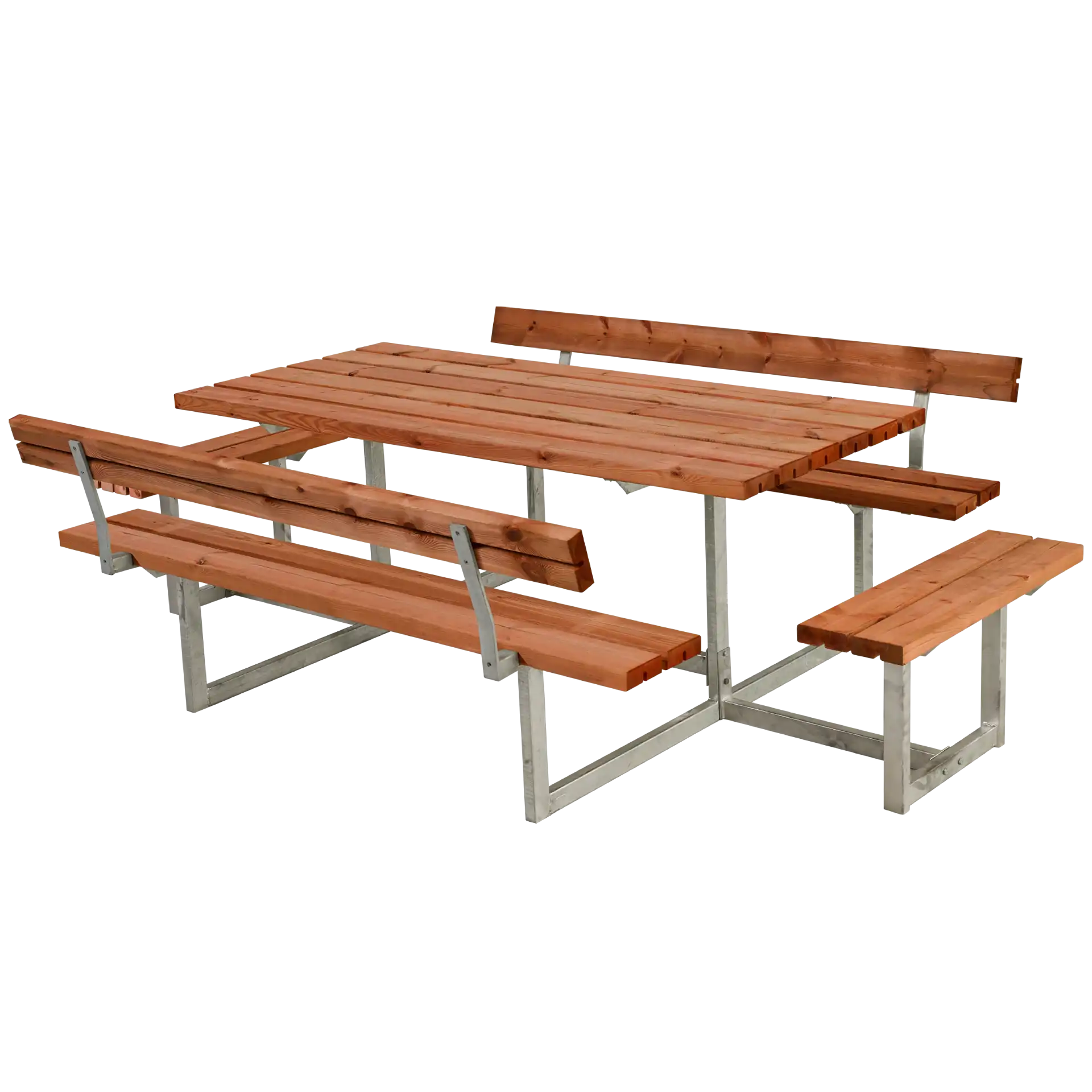 PLUS BASIC BORD/BÆNKESÆT M/2 RYGLÆN OG 2 PÅBYGNINGER TEAK - 260