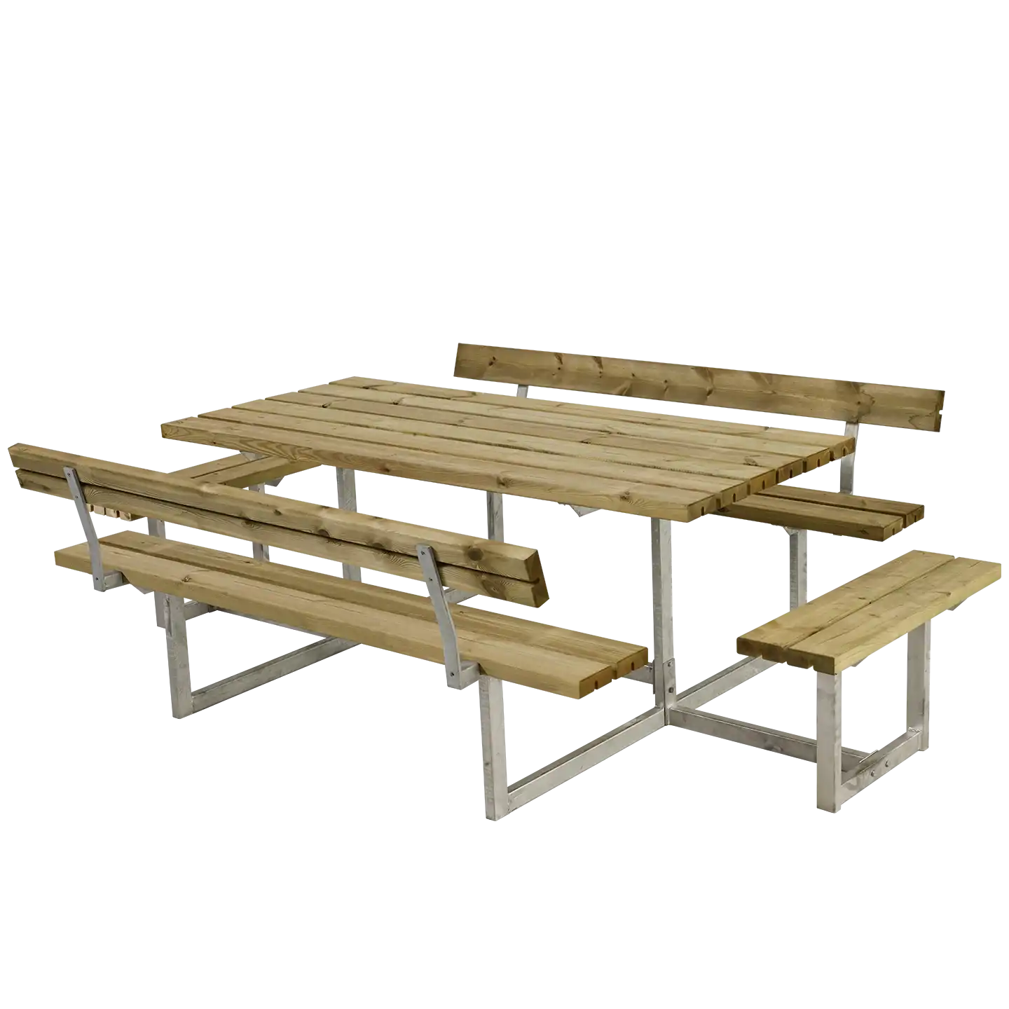 PLUS BASIC BORD/BÆNKESÆT M/2 RYGLÆN OG 2 PÅBYGNINGER TRYKIMPRÆGNERING - 260