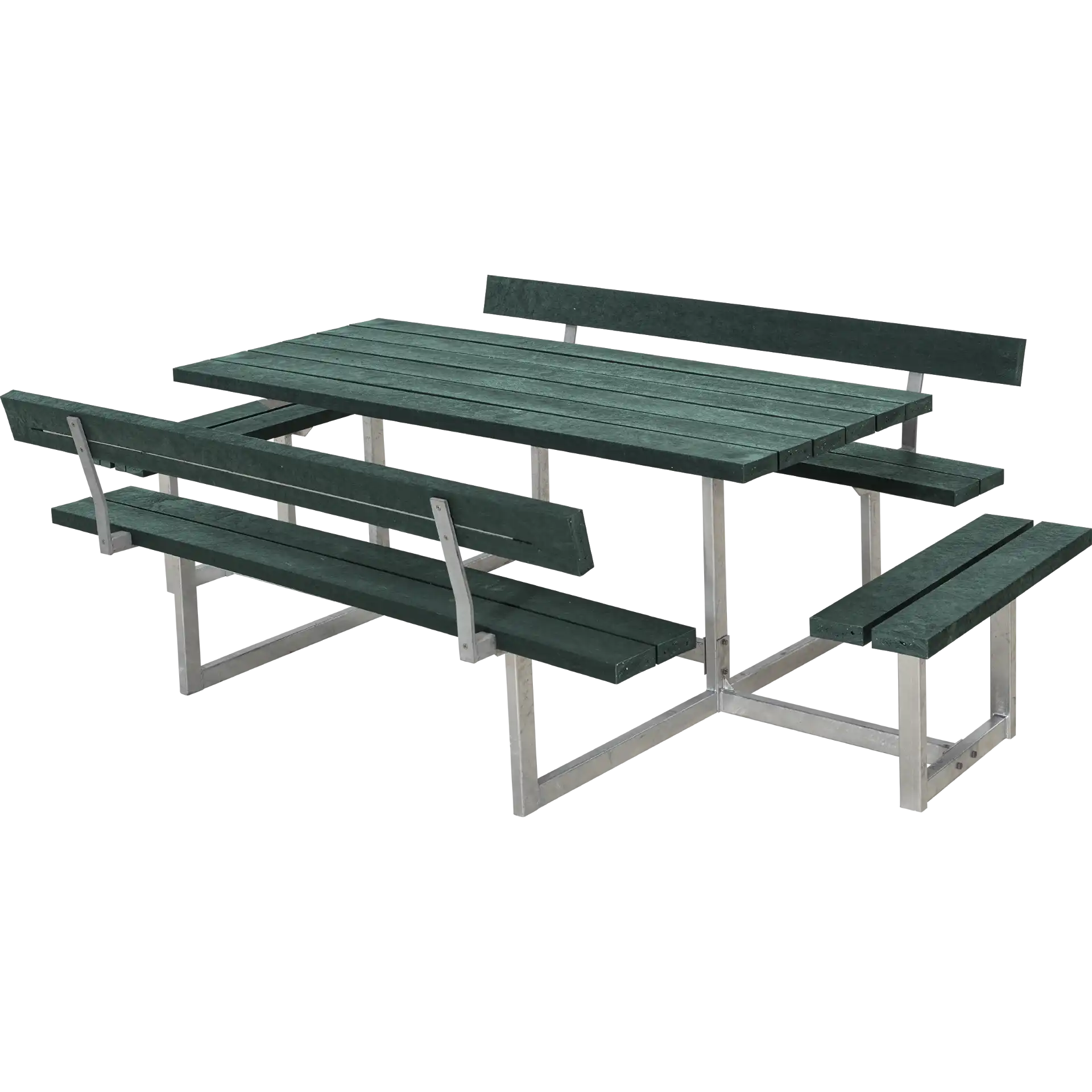 PLUS BASIC BORD/BÆNKESÆT M/2 RYGLÆN OG 2 PÅBYGNINGER RETEX GRØN - 260