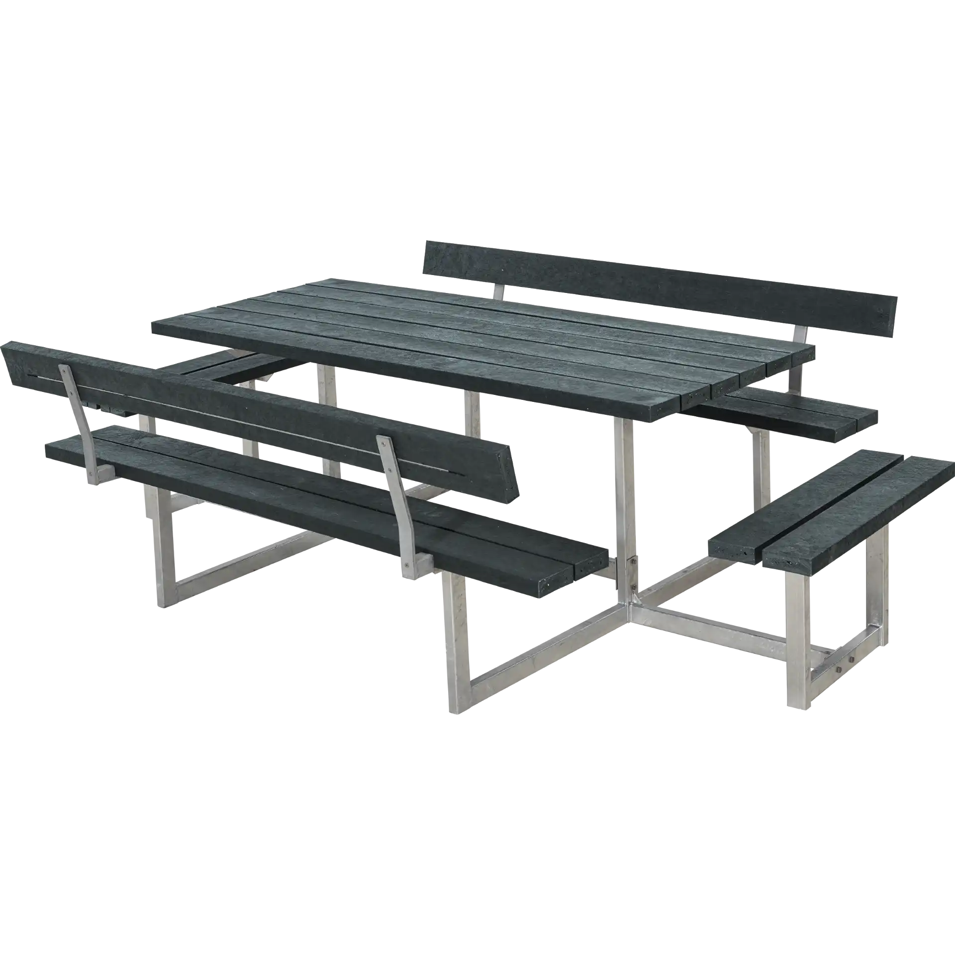 PLUS BASIC BORD/BÆNKESÆT M/2 RYGLÆN OG 2 PÅBYGNINGER RETEX GRÅ - 260