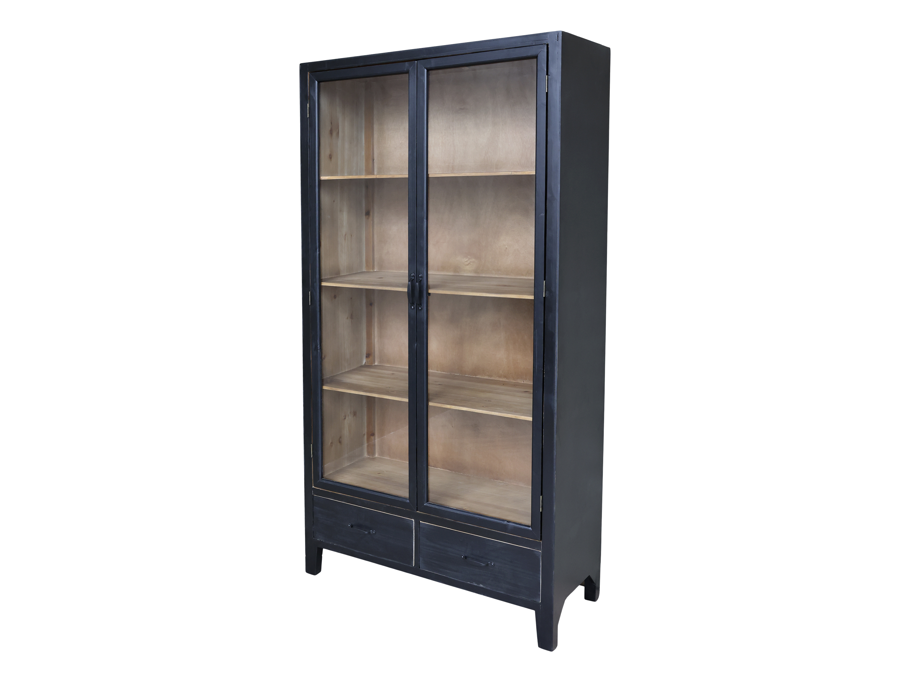 CHIC ANTIQUE VITRINESKAB M/GLASLÅGER/HYLDER - 195