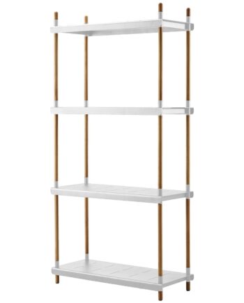 CANE-LINE FRAME REOL SYSTEM KOMPLET - WHITE ALUMINIUM/TEAK 204